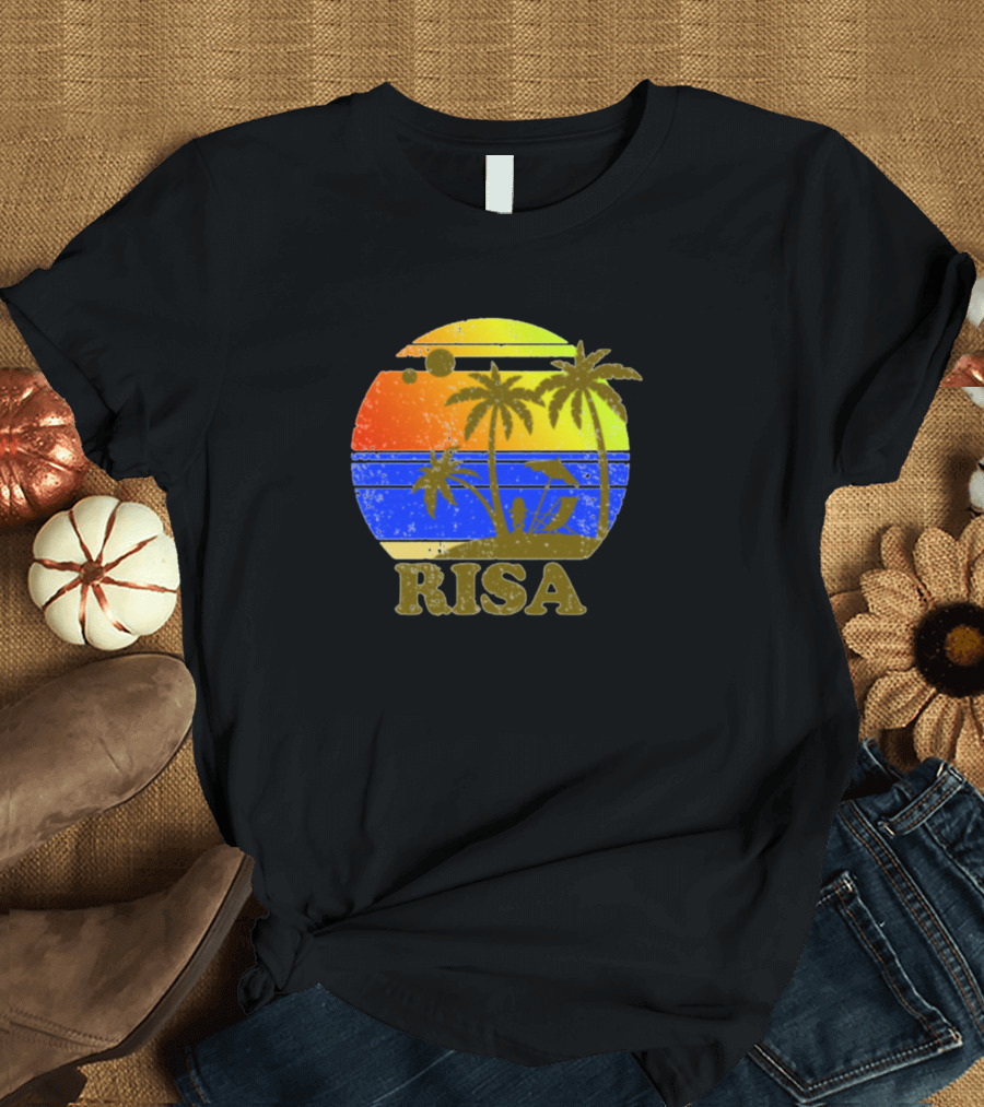 Risa Vintage Sunset Beach Palm Trees T-Shirt