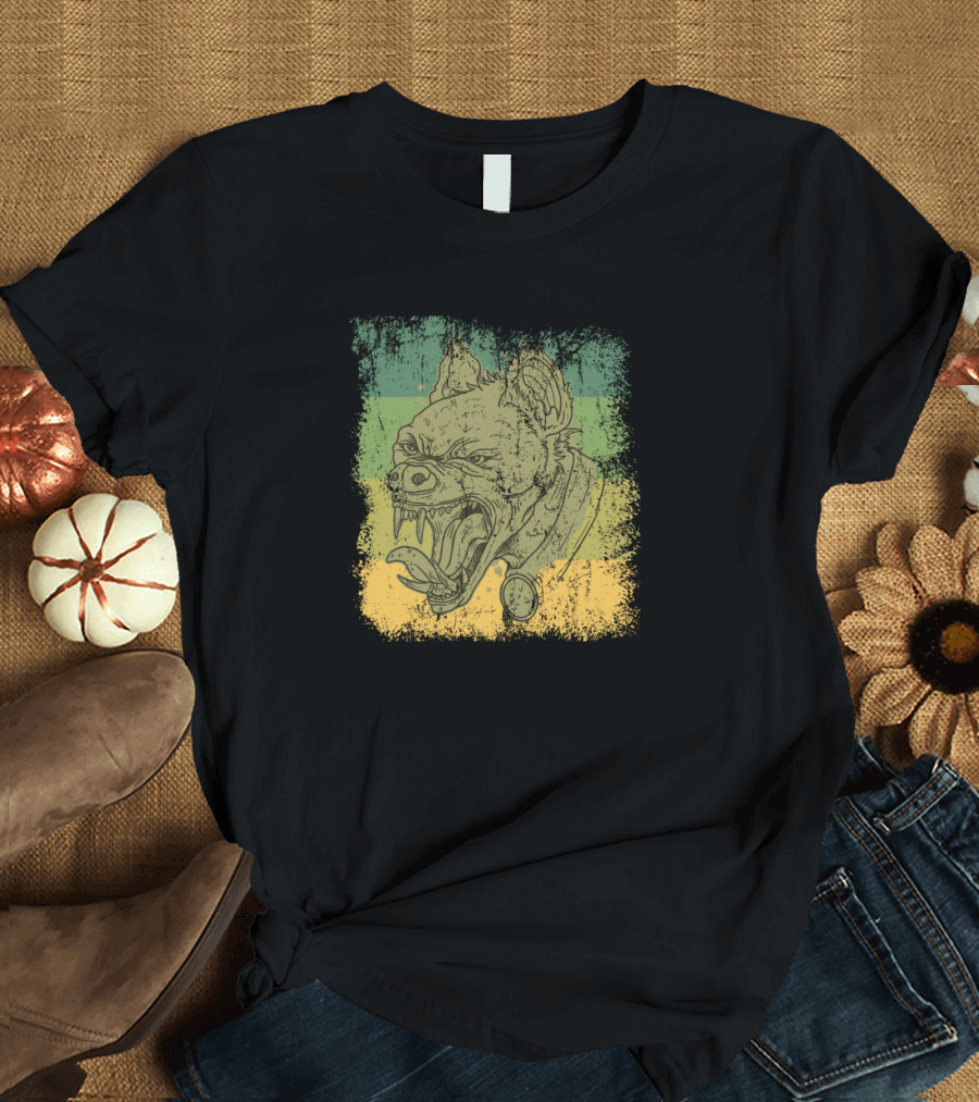 Retro Grunge Hyena Roaring T-Shirt