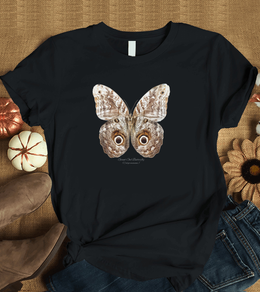 Giant Owl Butterfly Caligo Memnon Detailed Watercolor T-Shirt