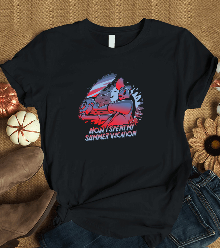 How I Spent My Summer Vacation Jason Hockey Mask Chainsaw T-Shirt