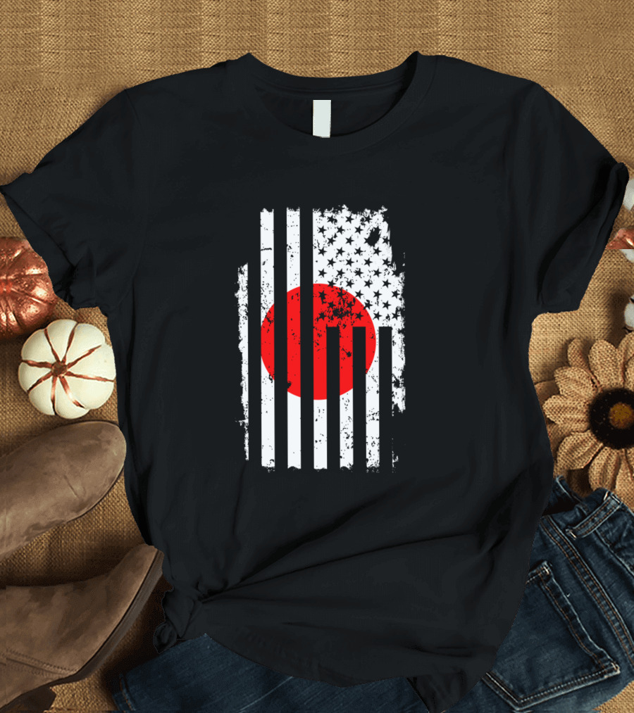 Vintage Distressed Japan America Flag T-Shirt