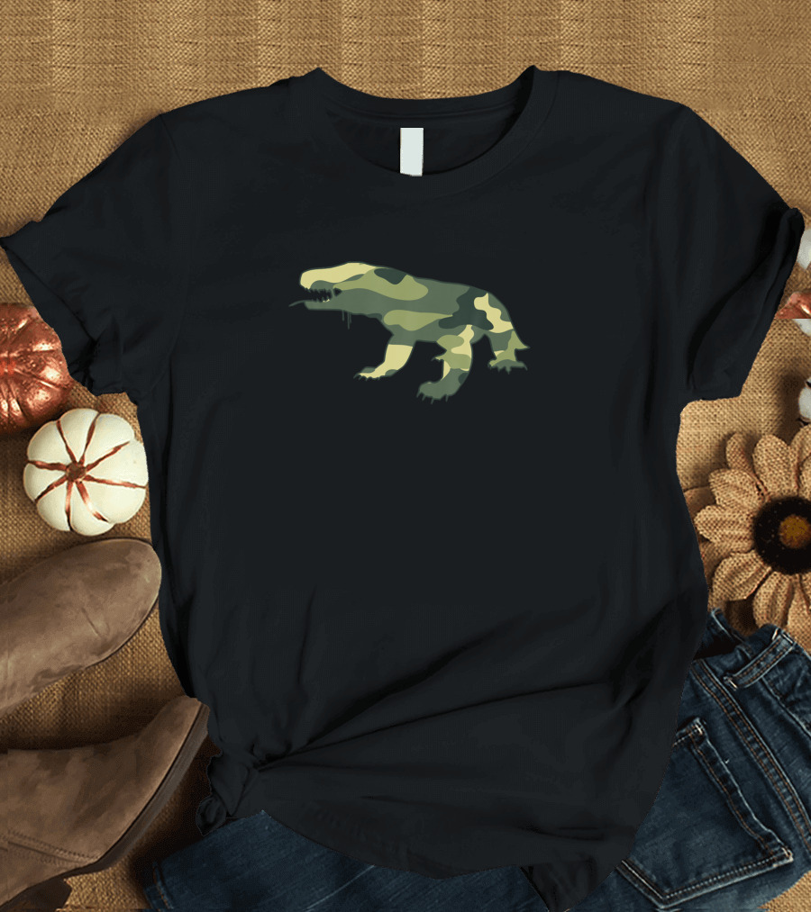 Military Komodo Dragon Camo Men Print Lizard T-Shirt