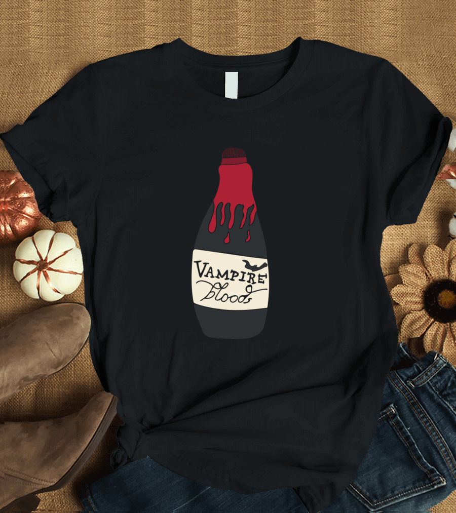 Vampire Bloods Bottle with Bat and Dripping Red T-Shirt