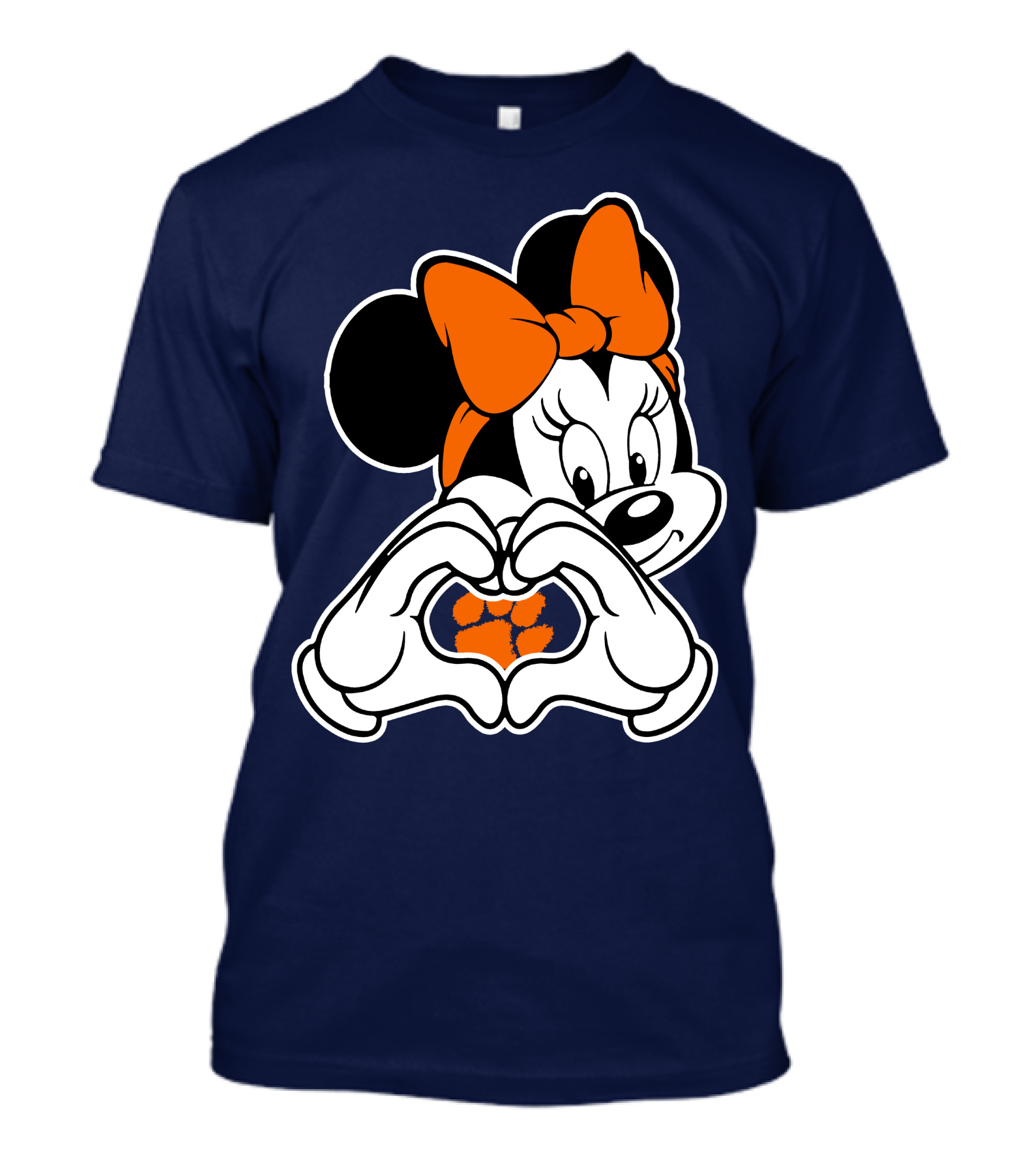 Clemson Tigers Minnie Mouse Heart Paw T-Shirt