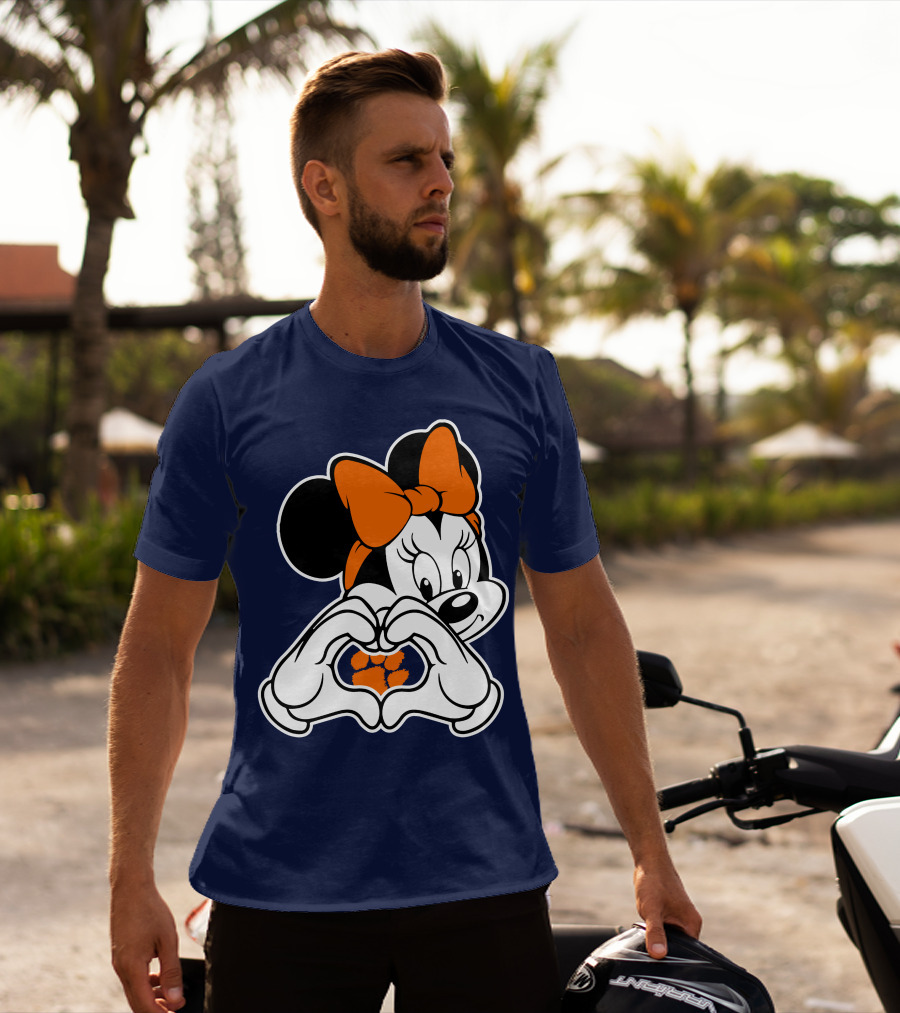 Clemson Tigers Minnie Mouse Heart Paw T-Shirt