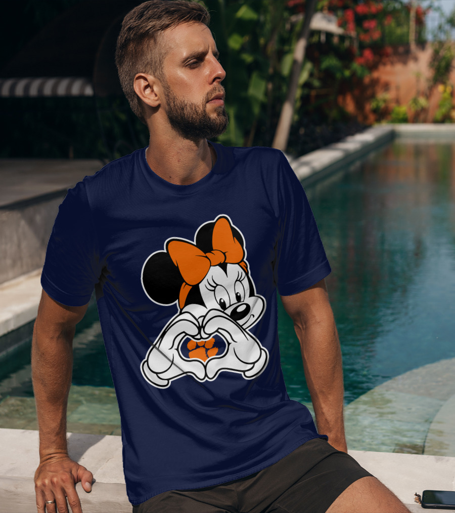 Clemson Tigers Minnie Mouse Heart Paw T-Shirt
