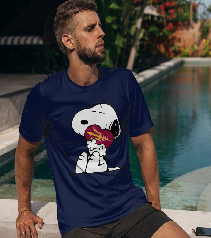Arizona State Sun Devils Snoopy Heart Hugging T-Shirt