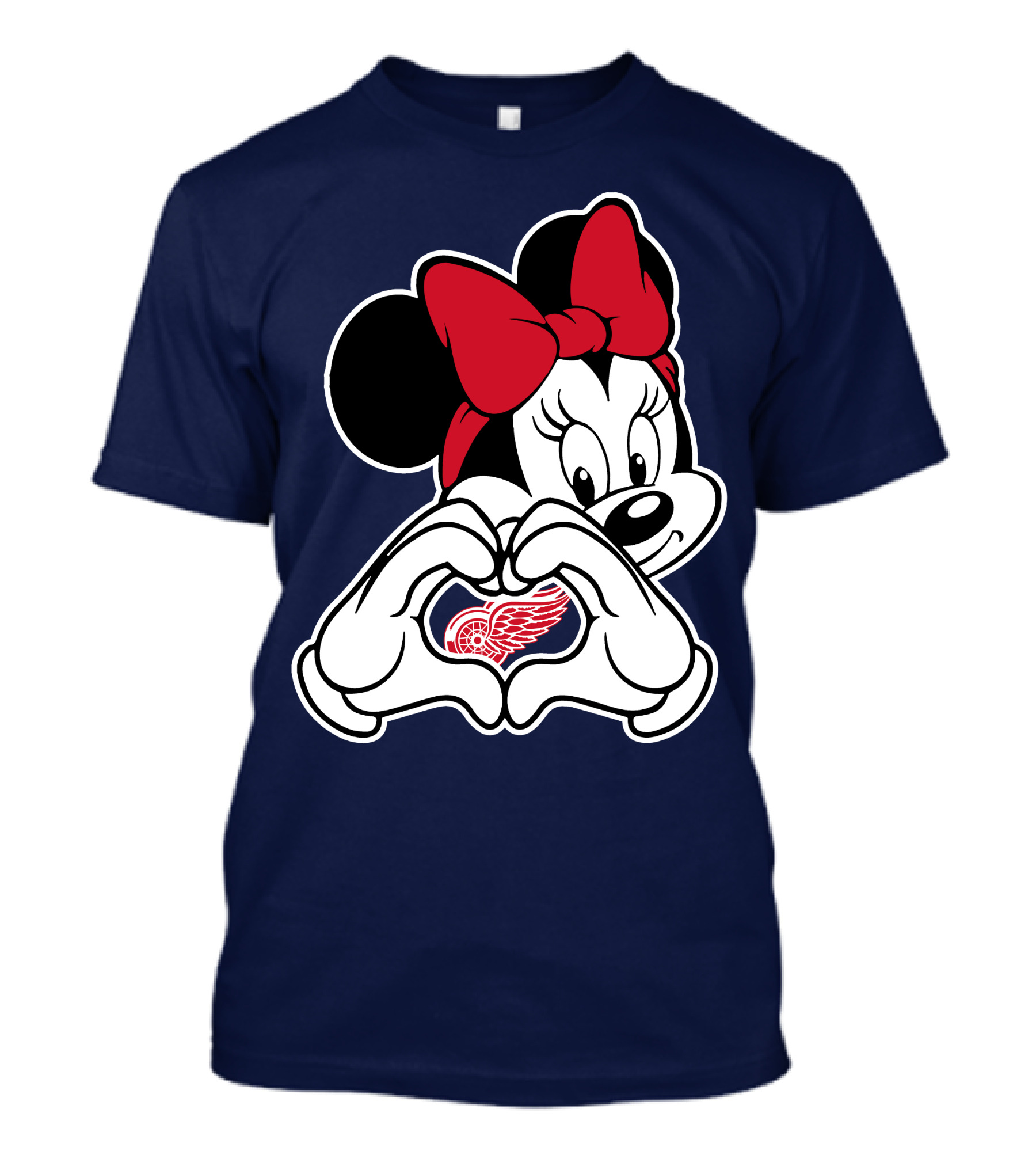 Minnie Mouse Heart Detroit Red Wings T-Shirt