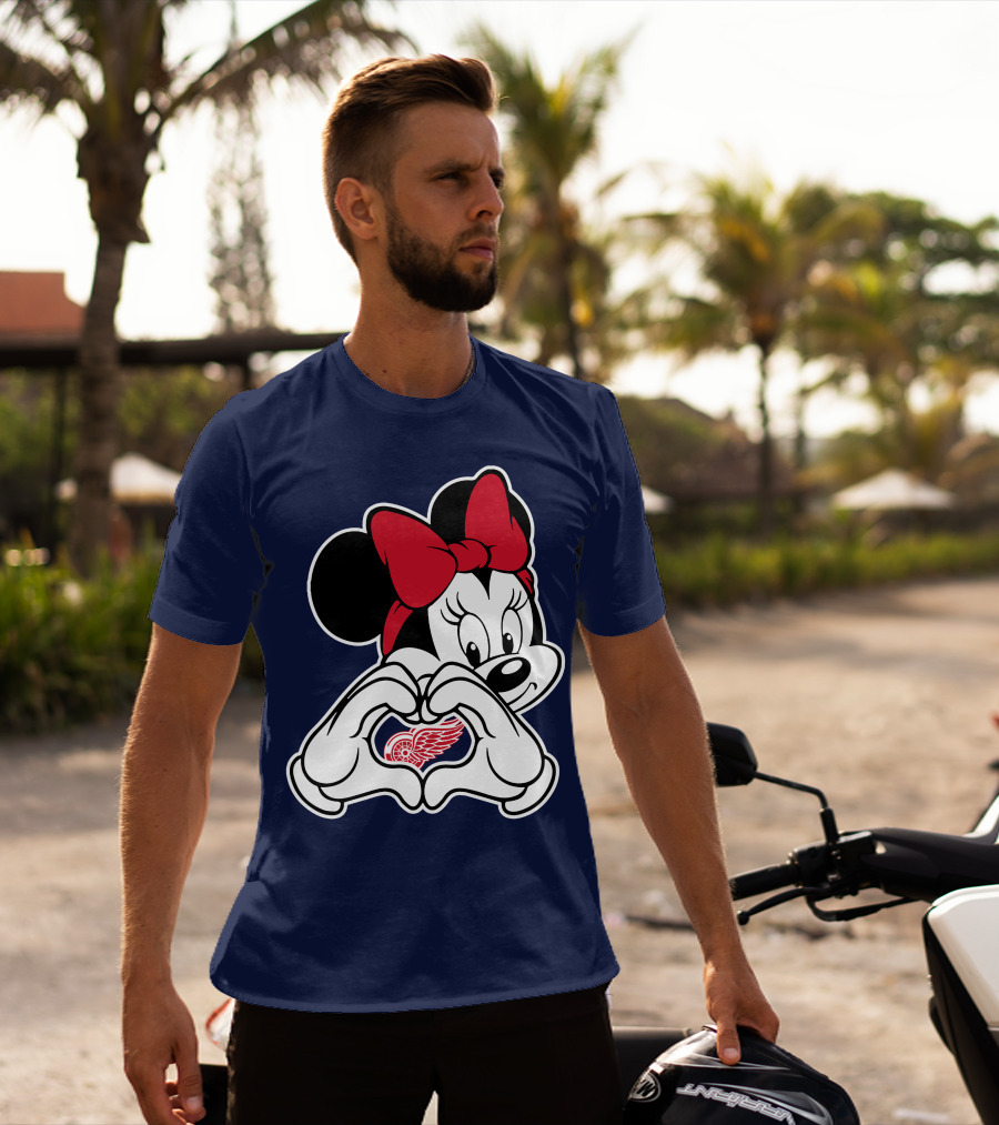 Minnie Mouse Heart Detroit Red Wings T-Shirt