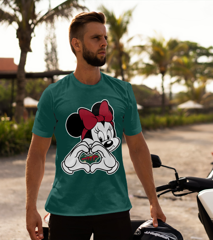 Minnie Heart Minnesota Wild Logo T-Shirt