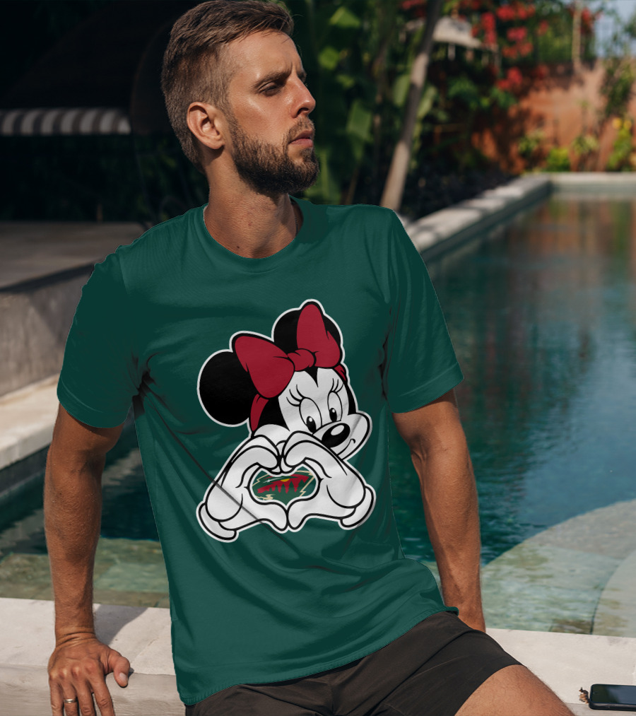 Minnie Heart Minnesota Wild Logo T-Shirt