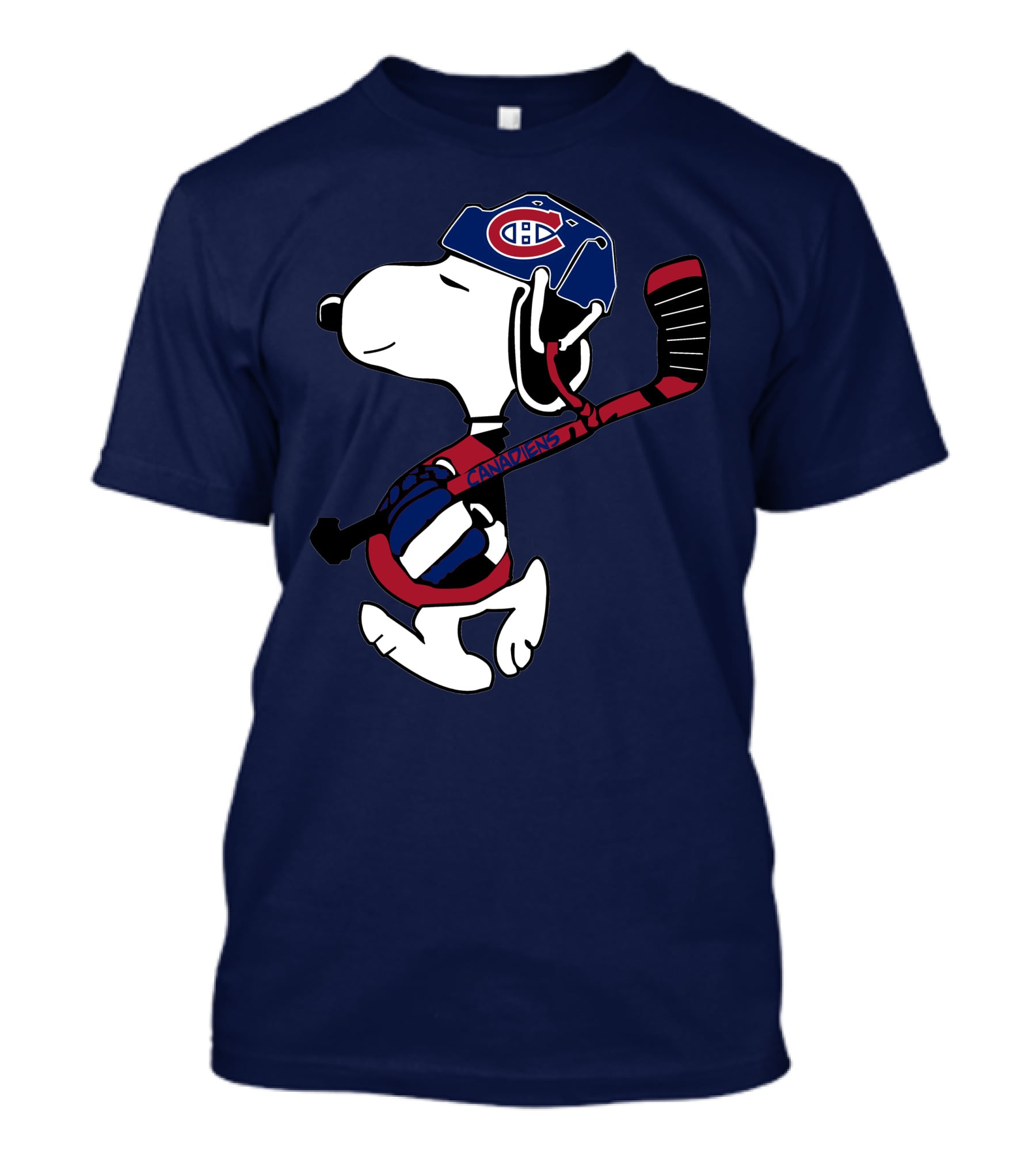 Canadiens Snoopy With Hockey Helmet And Stick T-Shirt