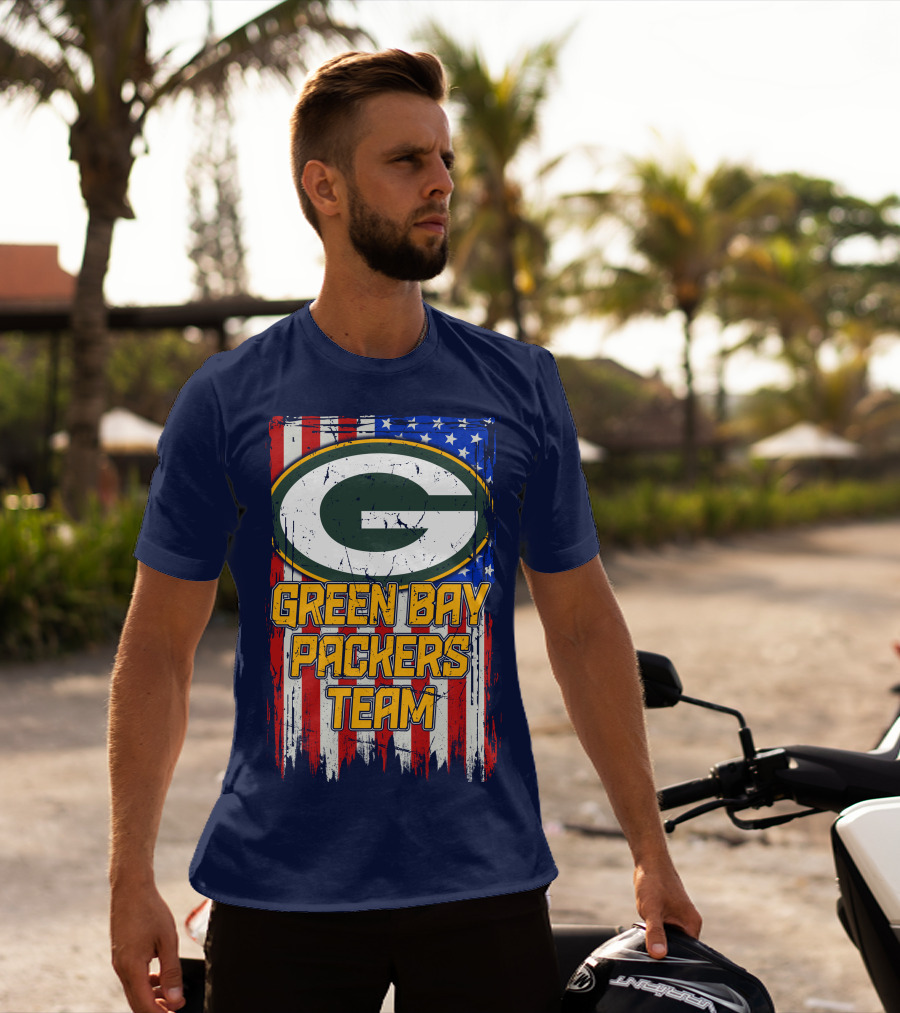 Green Bay Packers Team Flag T-Shirt