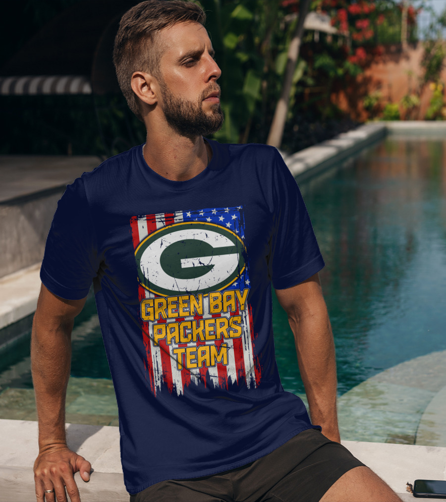 Green Bay Packers Team Flag T-Shirt
