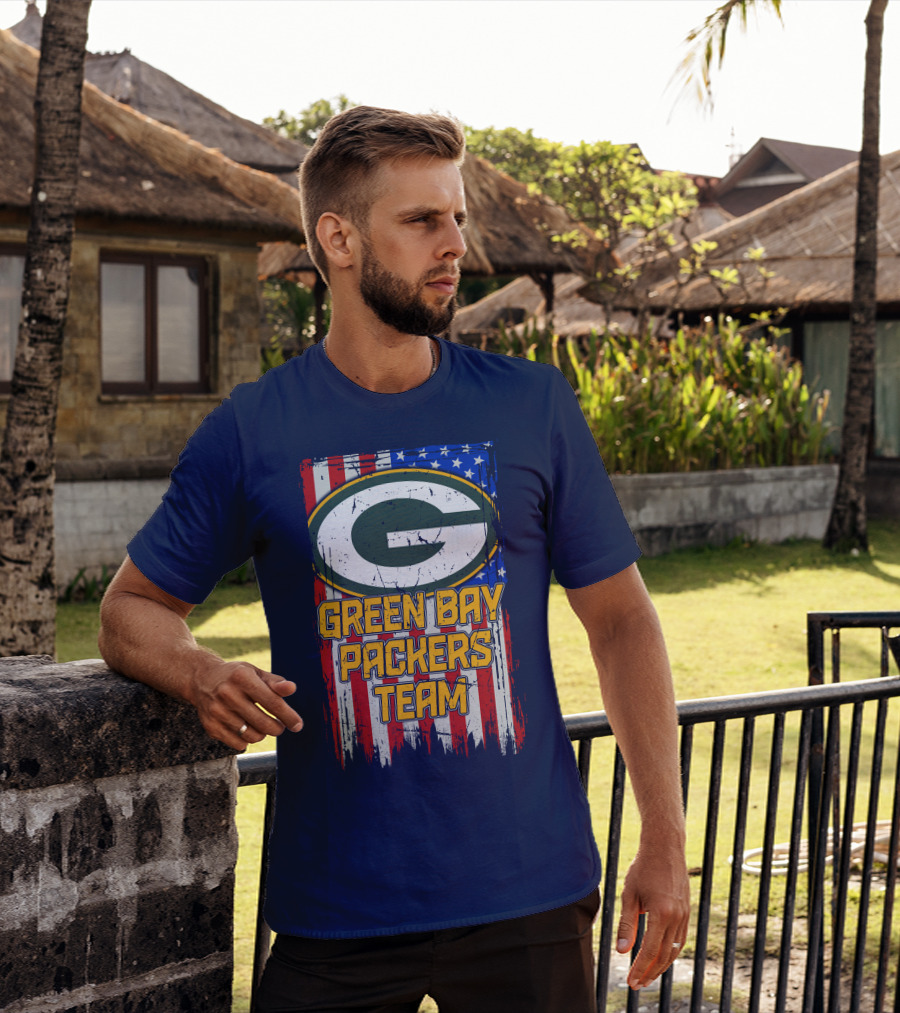 Green Bay Packers Team Flag T-Shirt