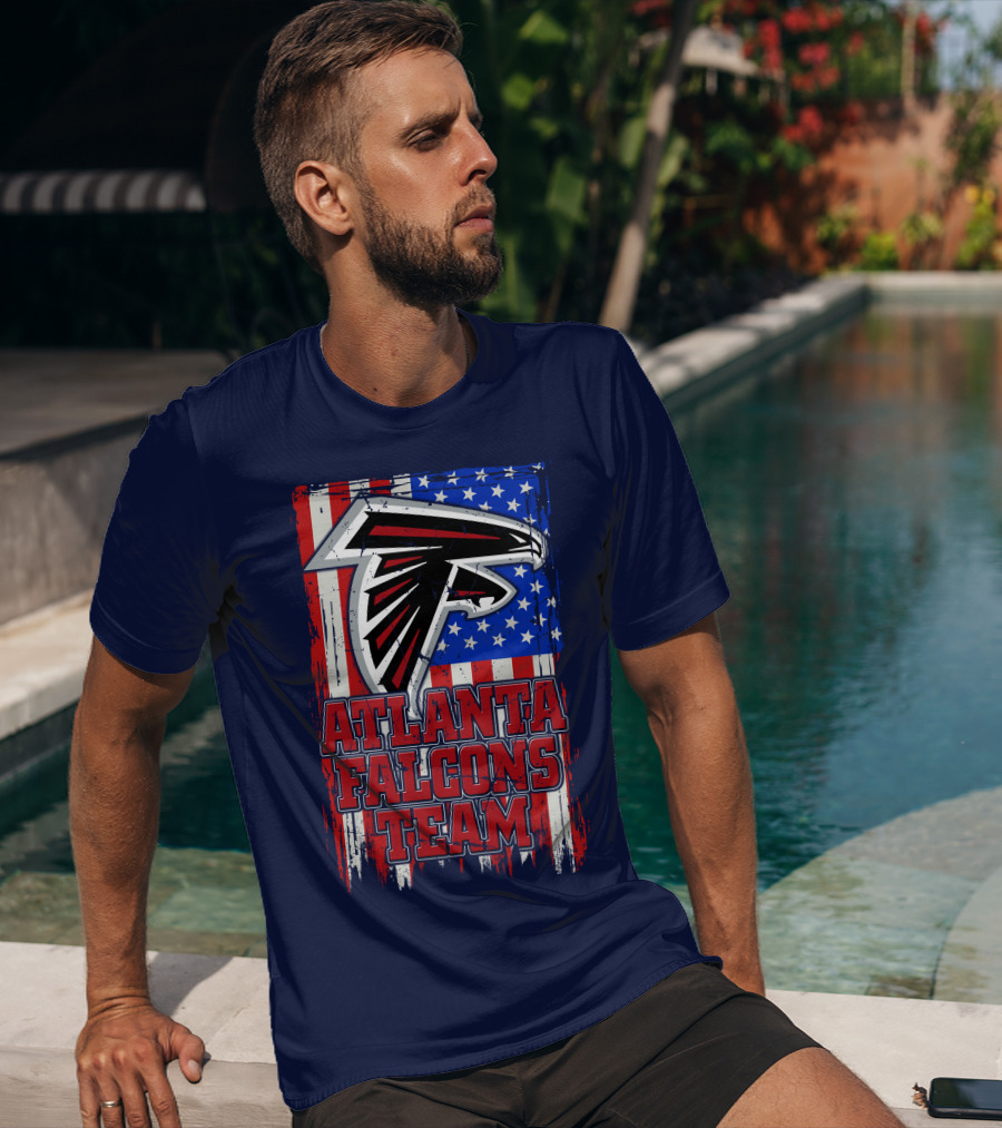 Atlanta Falcons Team American Flag T-Shirt