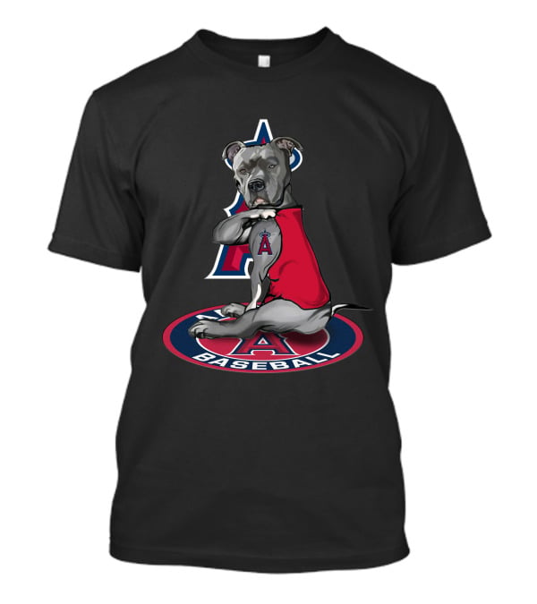 Los Angeles Angels Baseball Dog With Team T-Shirt
