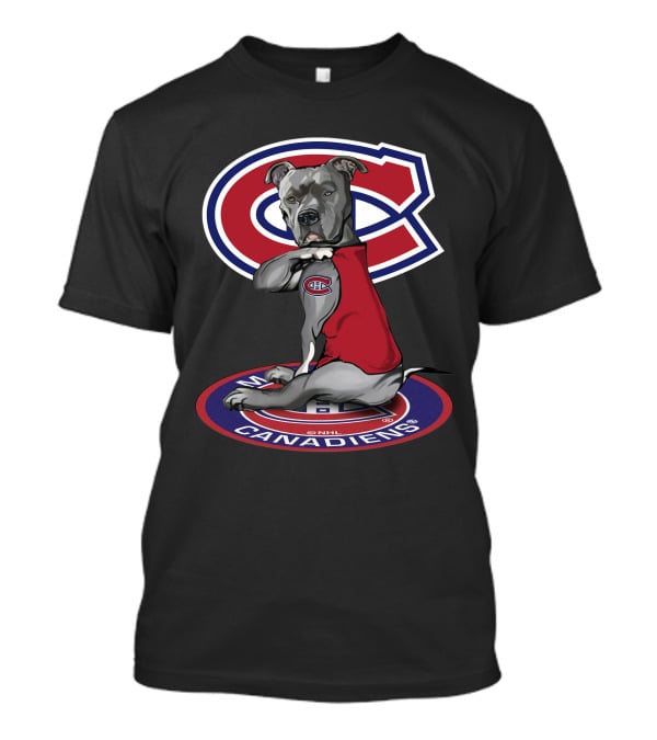 16 Montreal Canadiens Dog With Logo And Jersey T-Shirt