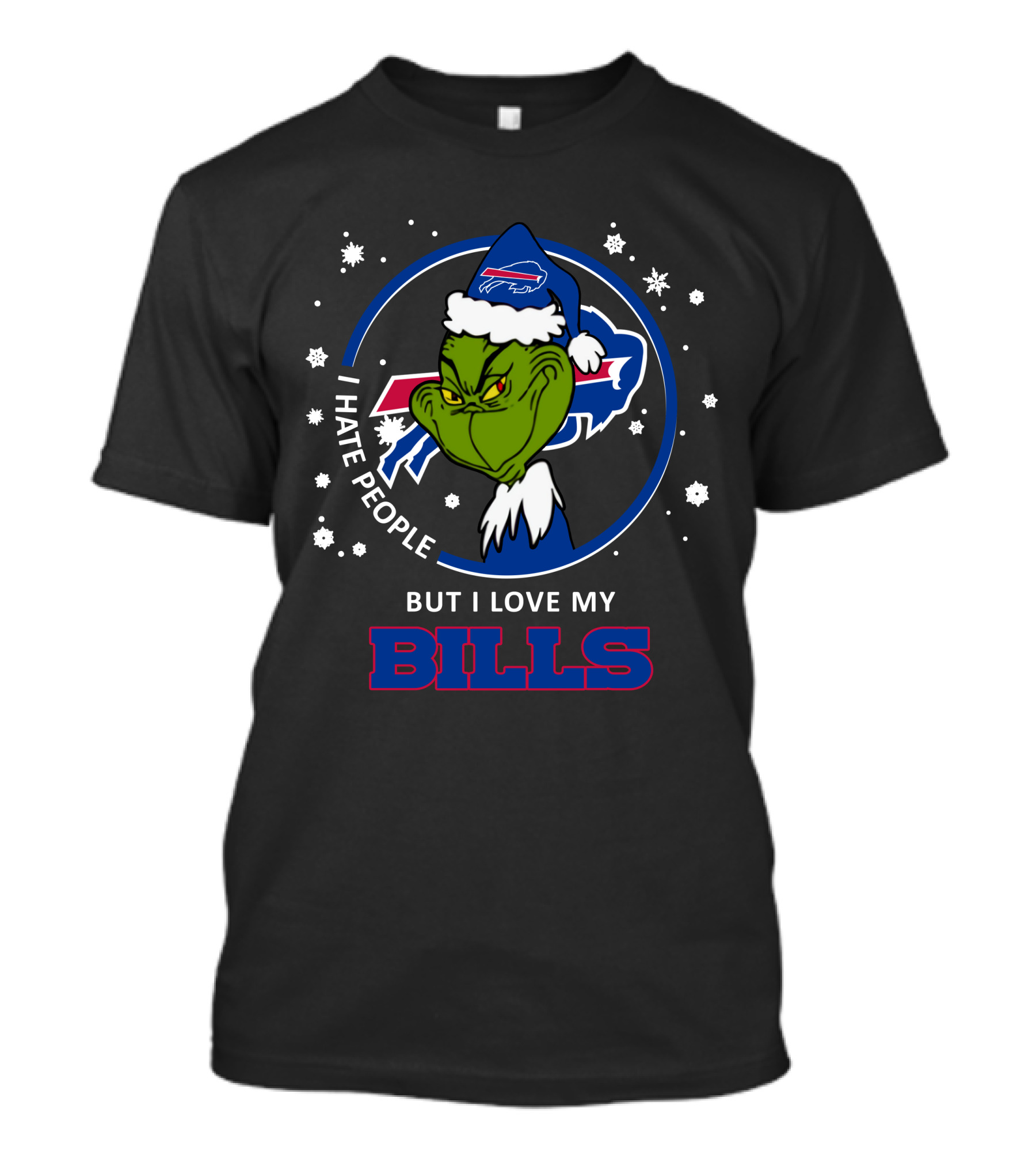 I Hate People But I Love My Bills Buffalo Bills Grinch Christmas T-Shirt