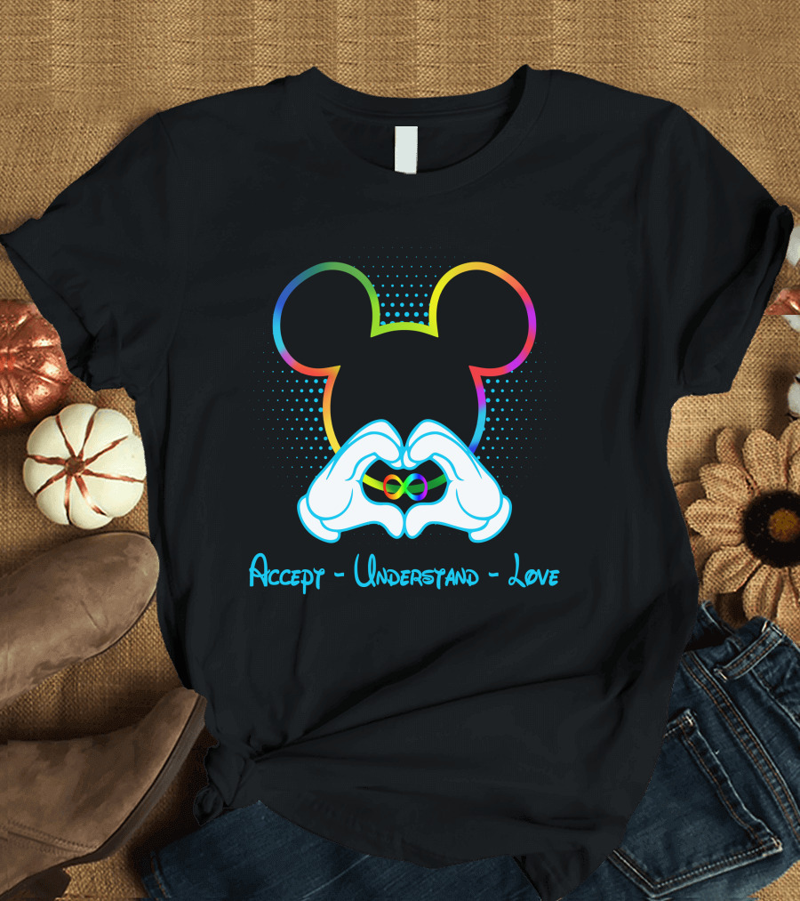 Accept Understand Love Mickey Autism Infinity T-Shirt