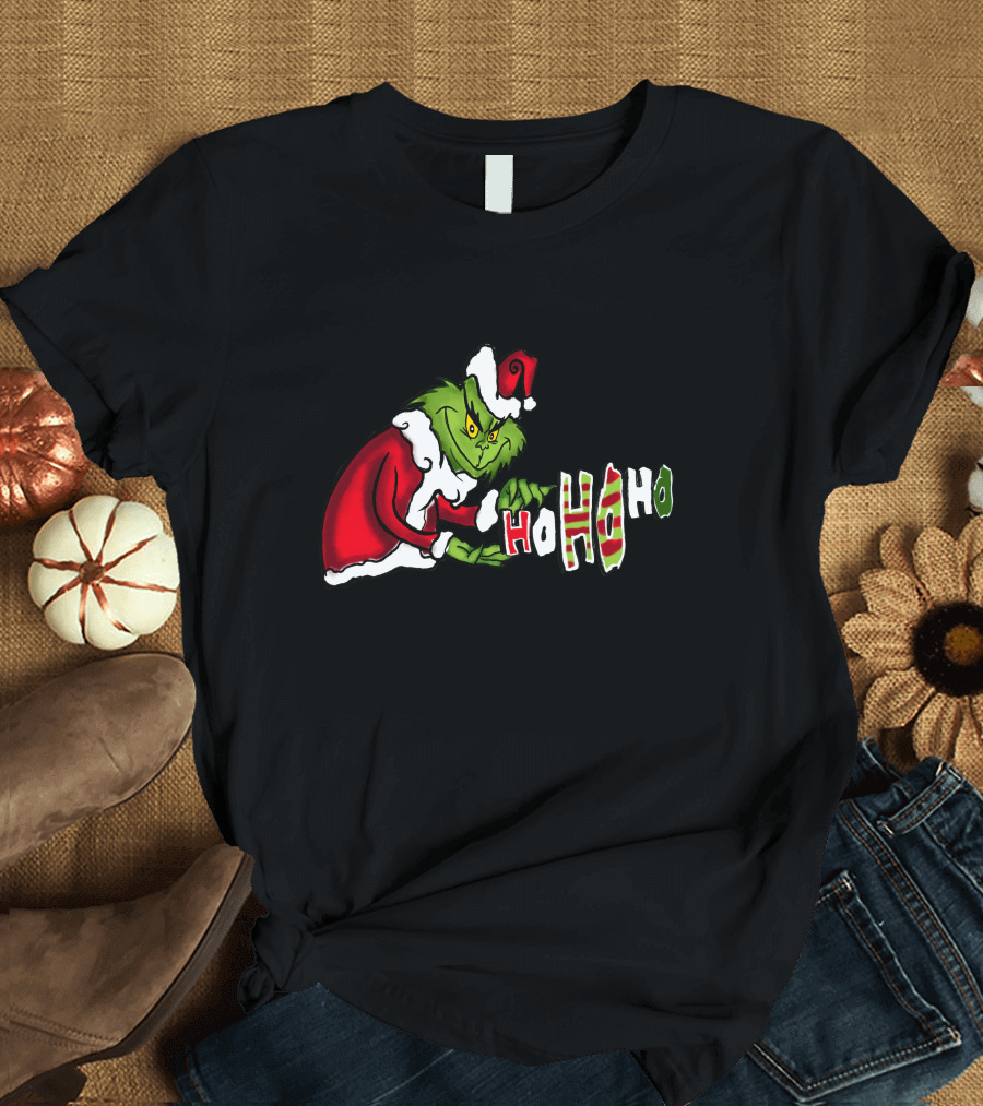 Grinch Christmas Ho Ho Ho Santa Suit Holiday Cheer T-Shirt