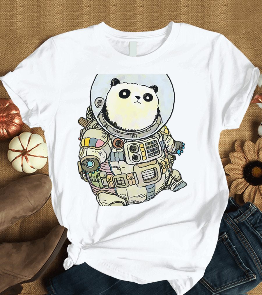 Panda Astronaut Adventure in Space Suit T-Shirt