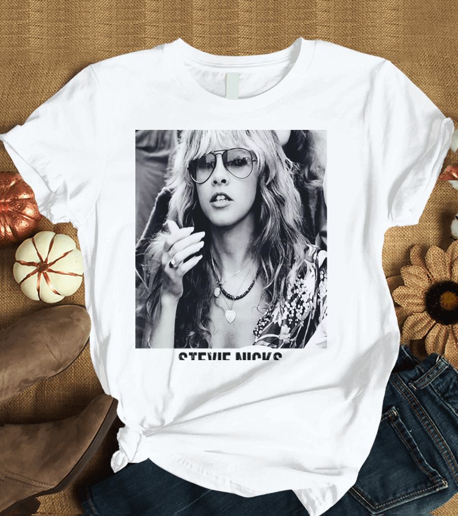 Stevie Nicks Black and White Portrait T-Shirt