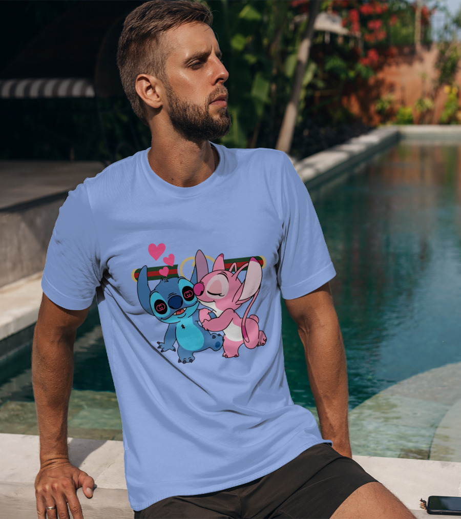 Stitch Love GC223 Hearts And Characters T-Shirt