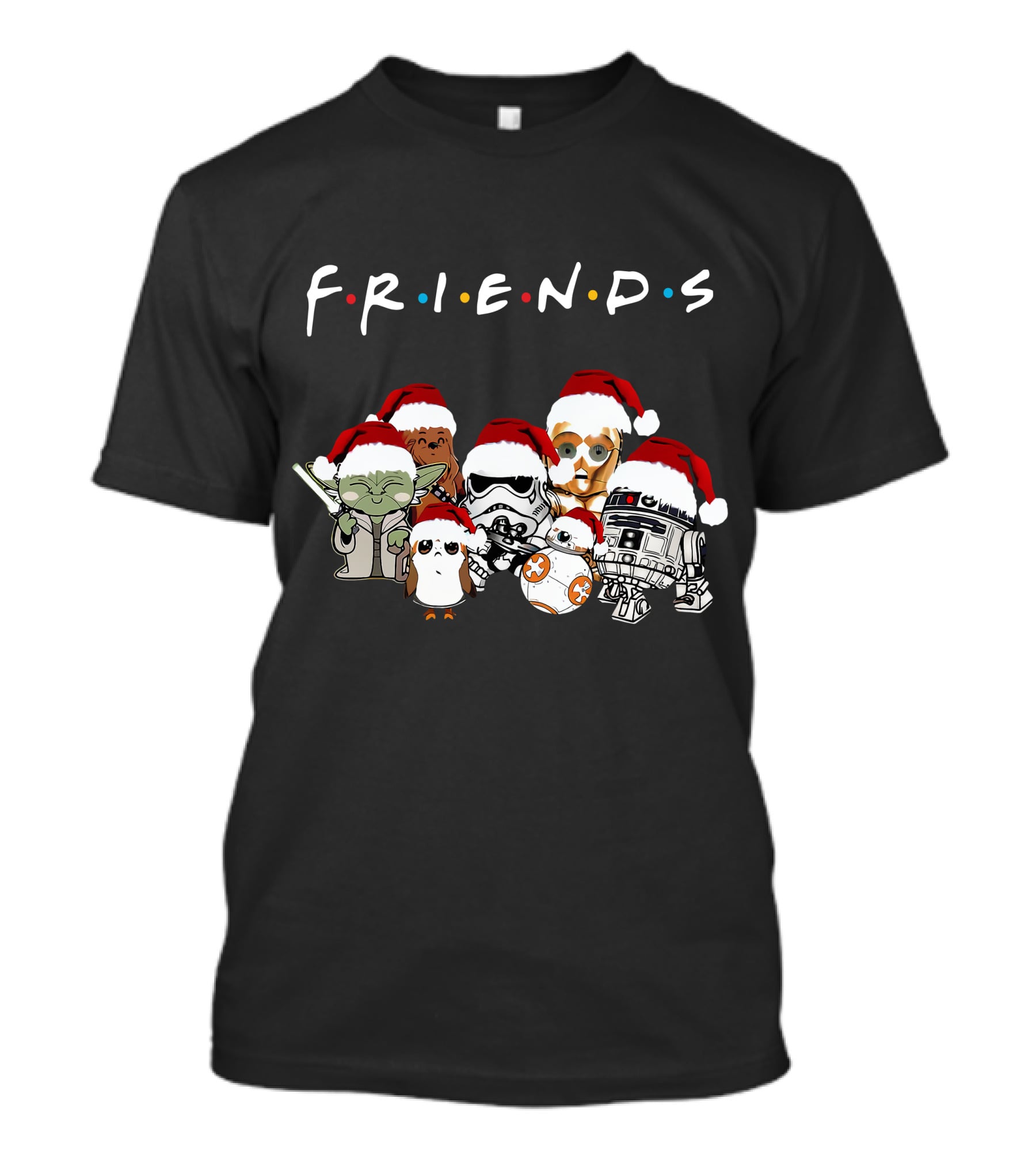 FRIENDS Starwars Characters Santa Hats T-Shirt