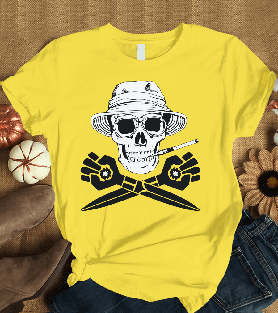 Fear and Loathing Skull with Gonzo Fist and Cigarette T-Shirt