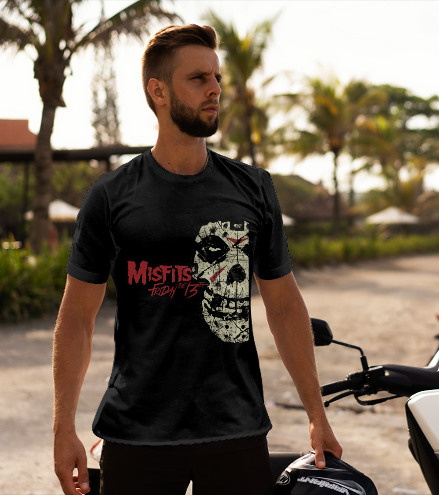 Misfits Friday The 13th Skull Horror Punk Crossover T-Shirt