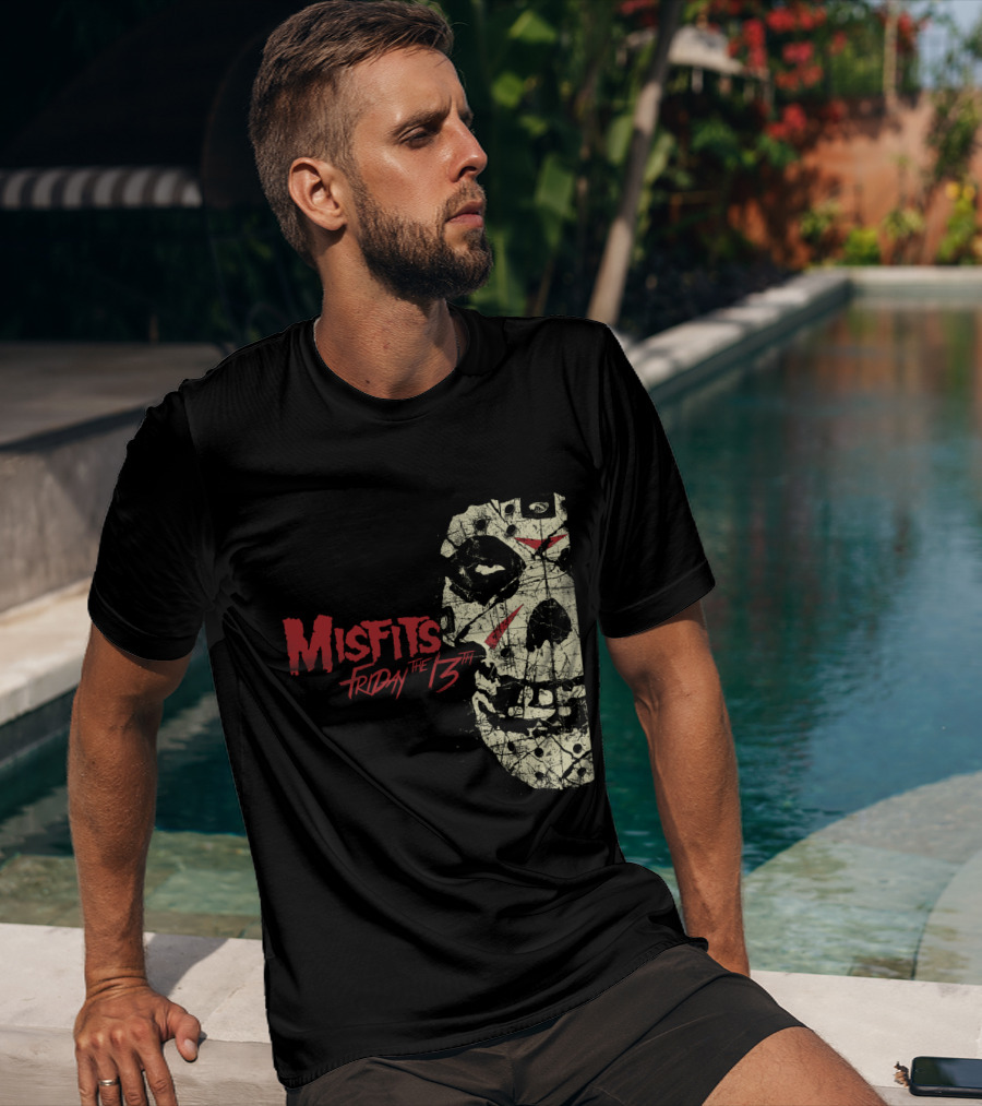 Misfits Friday The 13th Skull Horror Punk Crossover T-Shirt