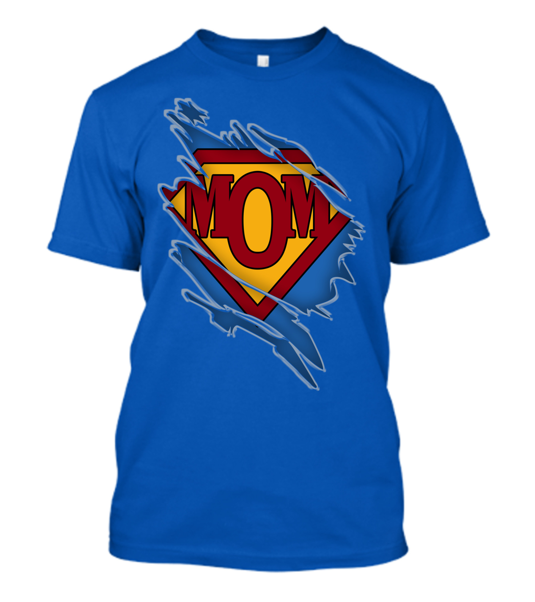Iconic Super Mom Emblem In Classic Blue And Red T-Shirt