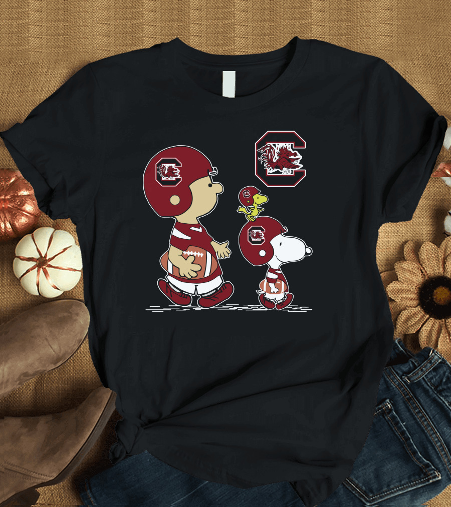 South Carolina Gamecocks Football Peanuts Characters T-Shirt