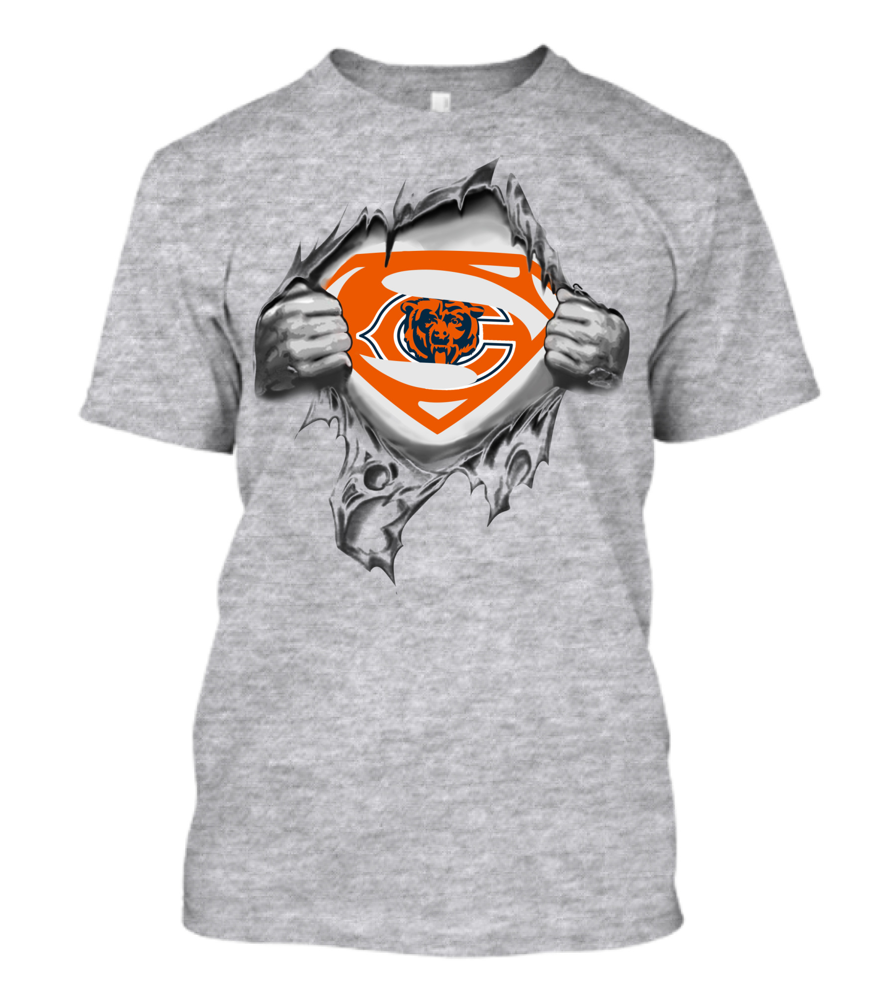 Chicago Bears Superhero Logo Tear T-Shirt