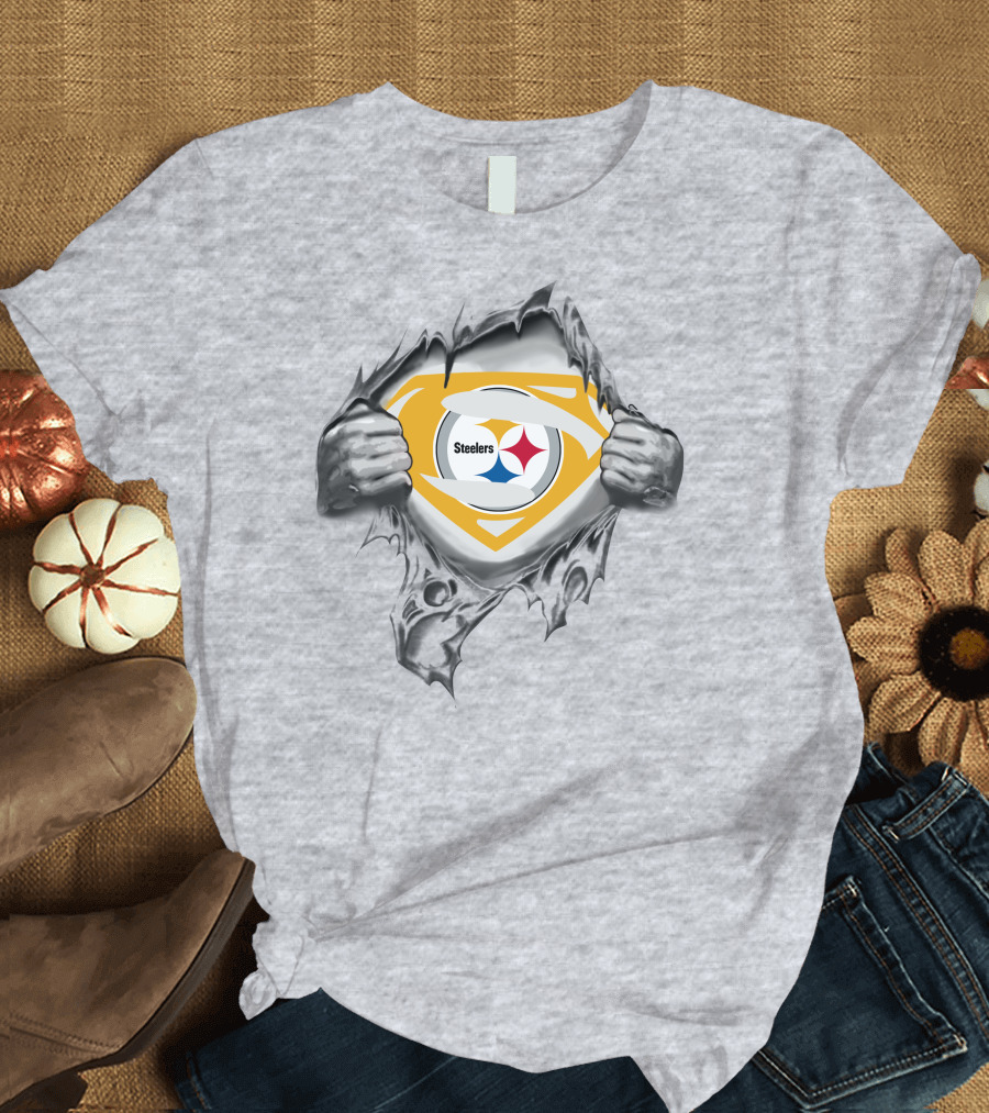 Steelers Logo Superhero Chest Reveal T-Shirt
