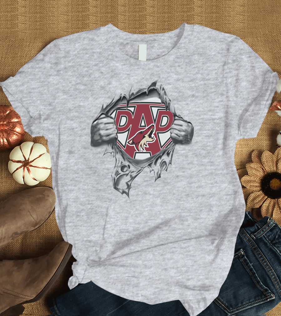 Coyotes Super Dad Logo With Torn Shirt Effect T-Shirt