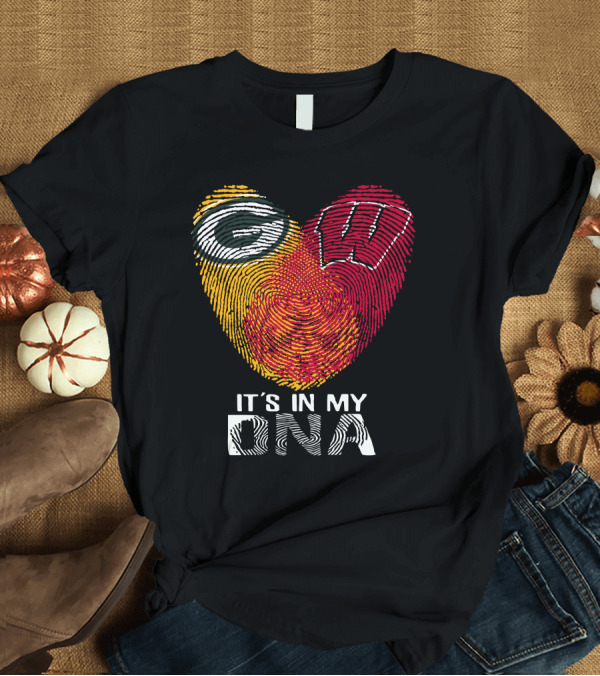 T-Shirt: Packers Wisconsin Badgers Fingerprint It's In My DNA T-Shirt Packers Wisconsin Badgers Fingerprint It's In My DNA T-Shirt