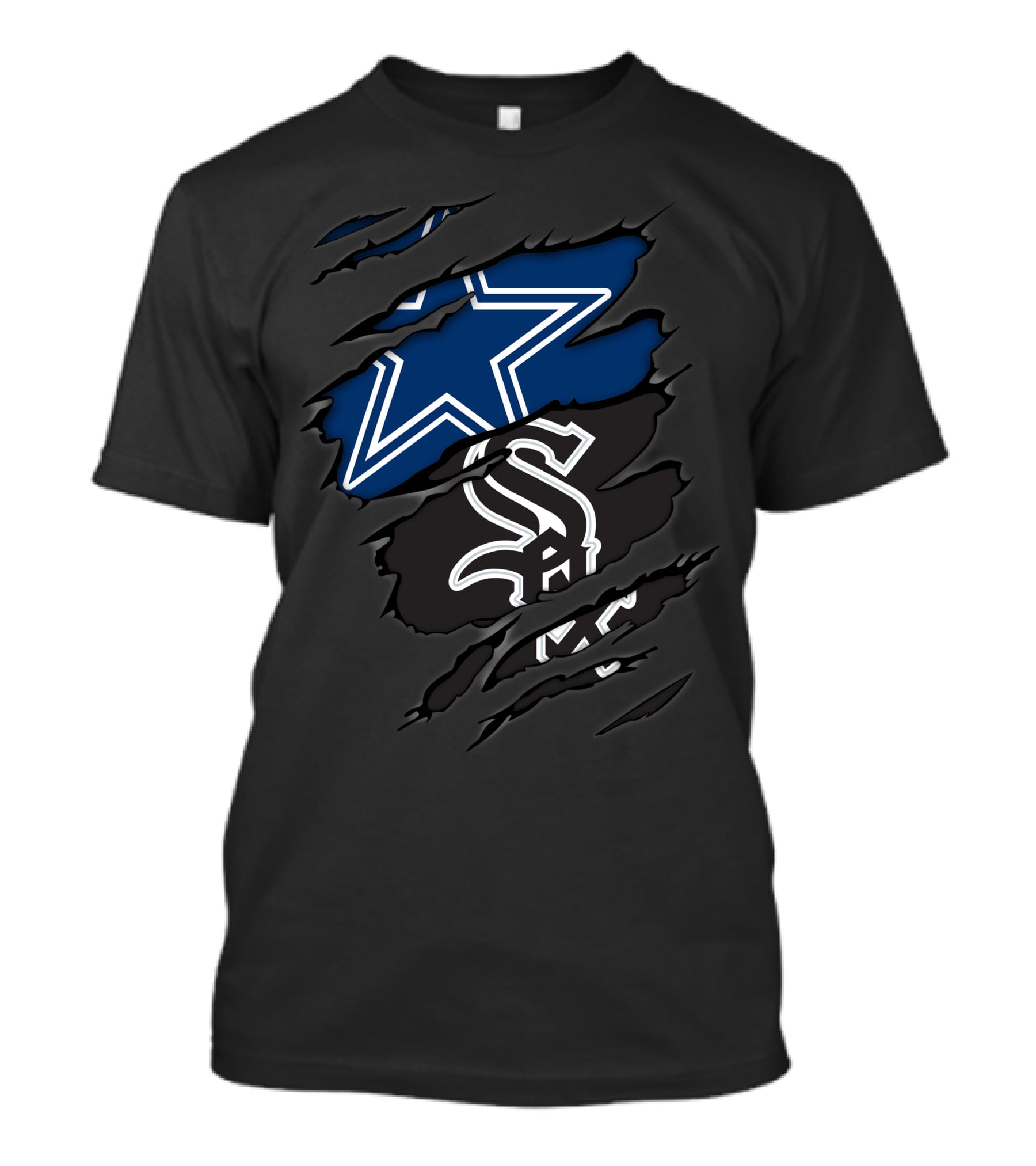 Cowboys Star And Chicago White Sox Logo Fusion T-Shirt