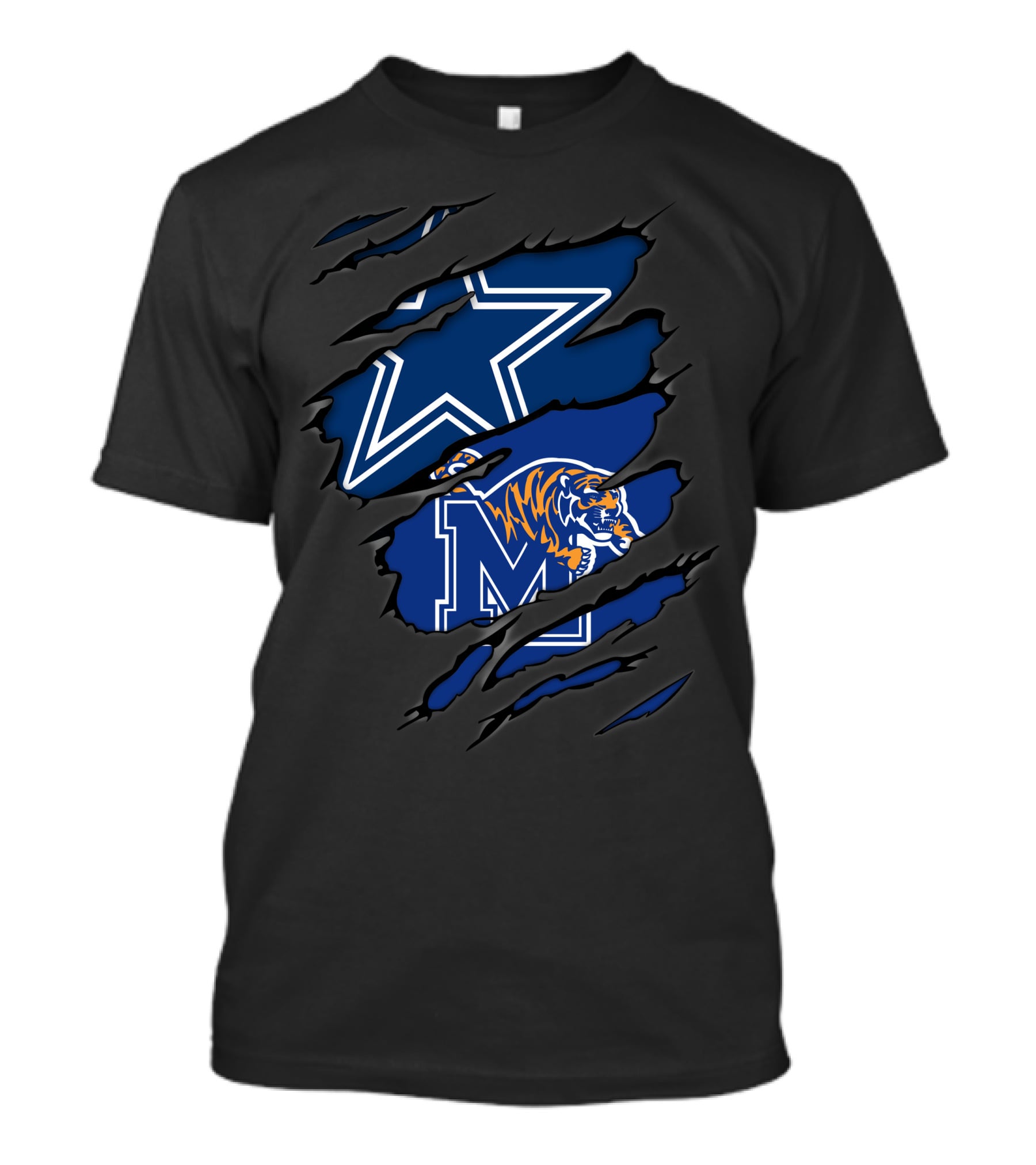 Dallas Cowboys Memphis Tigers Logo Mashup T-Shirt