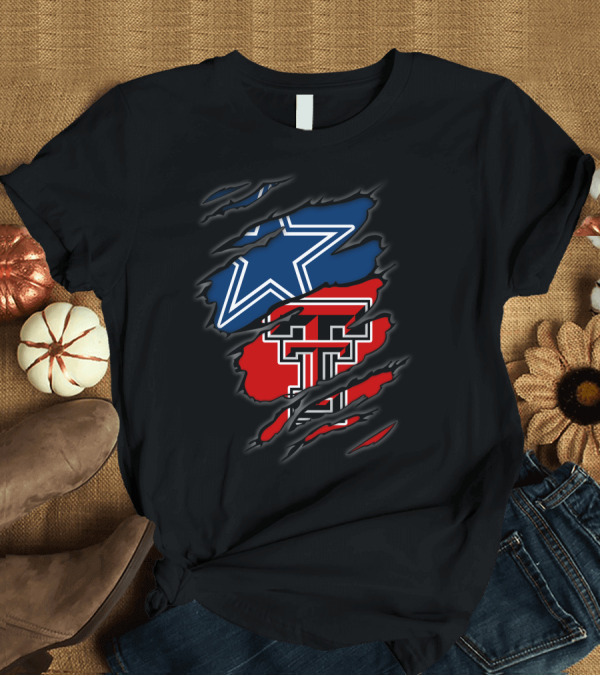 T-Shirt: Dallas Cowboys Texas Tech University Emblem Bold Fusion T-Shirt Dallas Cowboys Texas Tech University Emblem Bold Fusion T-Shirt
