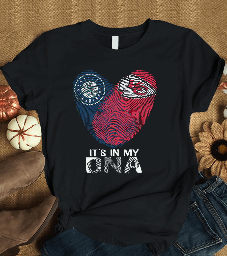 Seattle Mariners Kansas City Chiefs It's In My DNA T-Shirt
