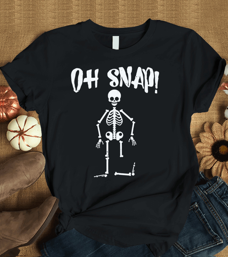 Oh Snap Funny Halloween Skeleton Style with Missing Leg T-Shirt