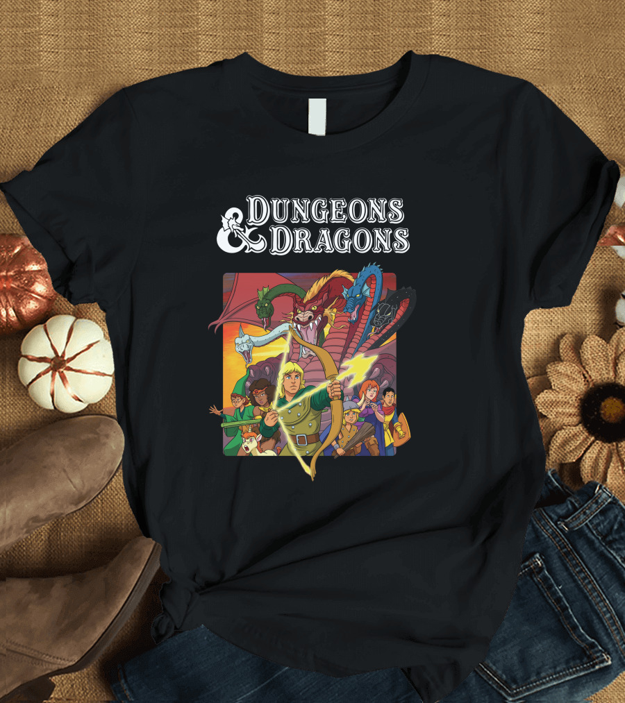 Dungeons and Dragons Animated Adventure Party Battle T-Shirt