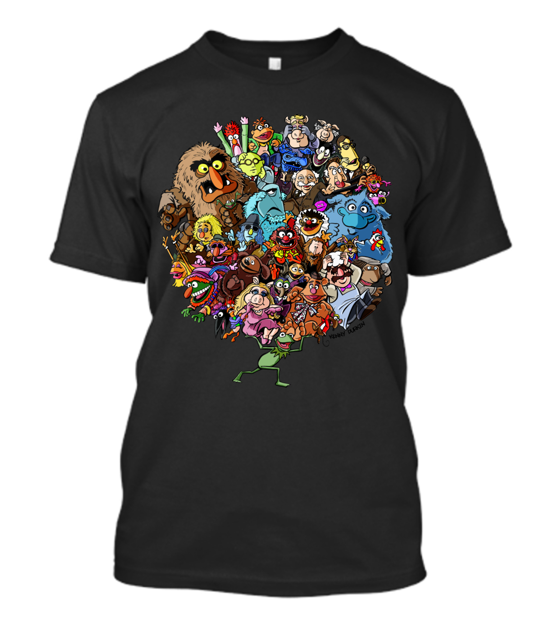 Muppets World Of Friendship Characters In Vibrant Group Circle T-Shirt