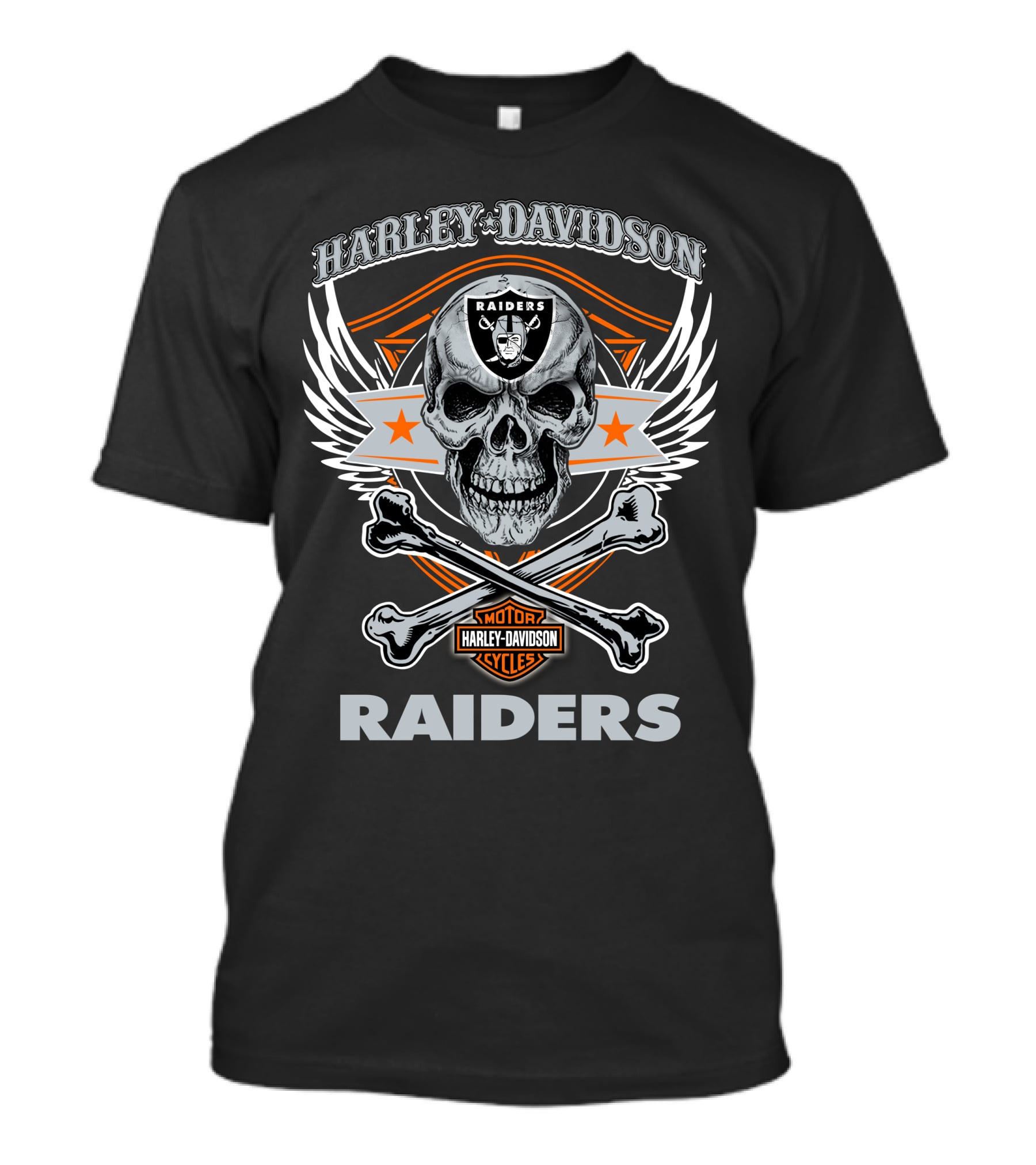 Harley Davidson Raiders Skull Las Vegas Raiders Motorcycles T-Shirt