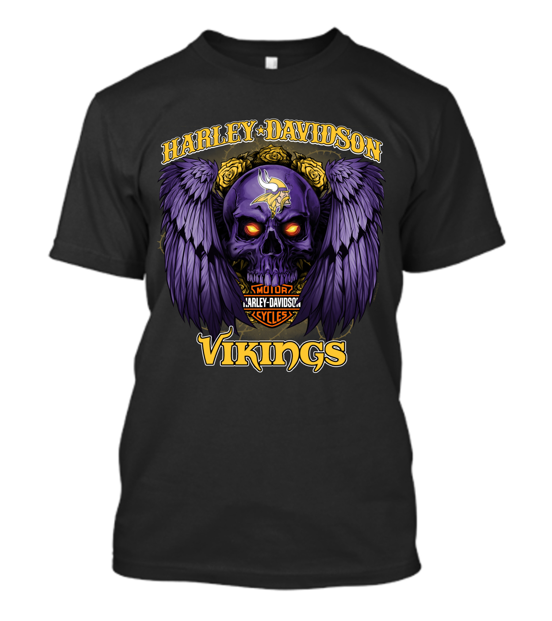 Harley Davidson Vikings Minnesota Nfl Motorcycles T-Shirt