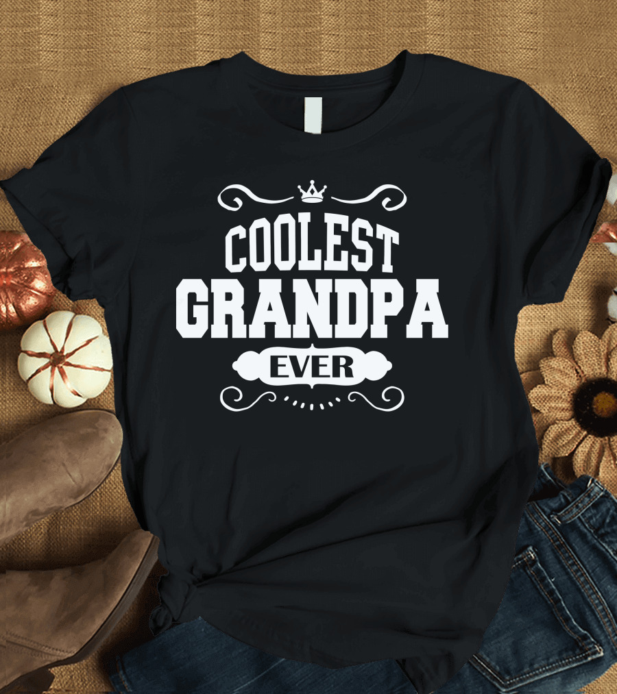 Coolest Grandpa Ever Crown T-Shirt