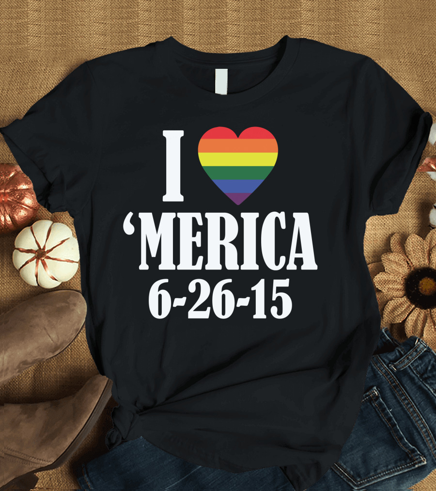 I Heart Merica 6-26-15 Rainbow Heart T-Shirt