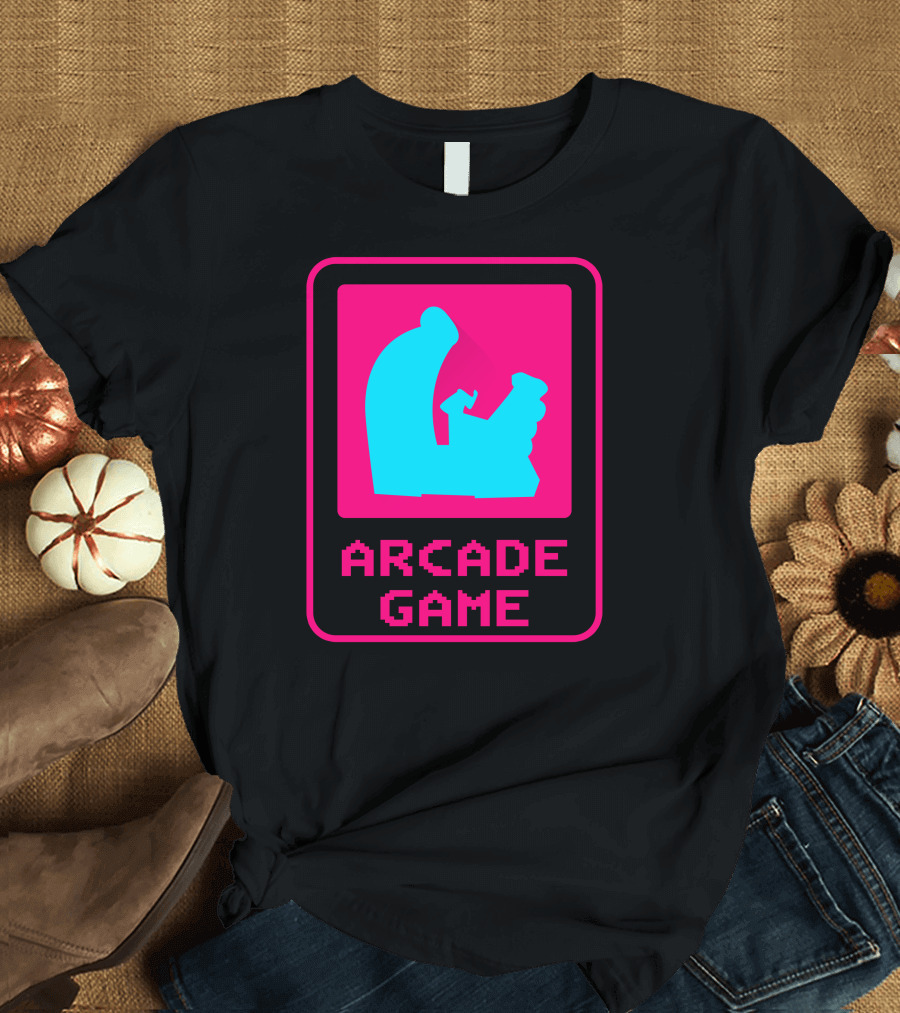 Arcade Game Neon Joystick Retro Pixel T-Shirt